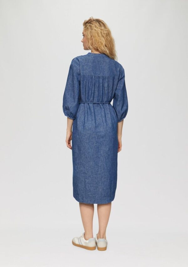 Relaxed-Fit-Midikleid mit Eingrifftaschen und Raff-Details