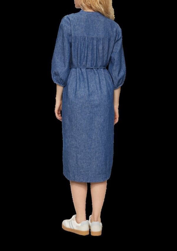 Relaxed-Fit-Midikleid mit Eingrifftaschen und Raff-Details