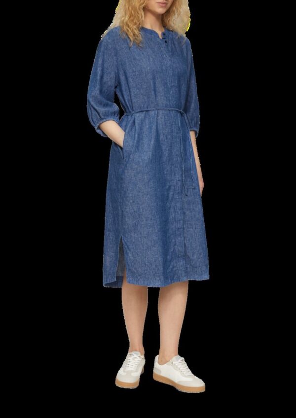 Relaxed-Fit-Midikleid mit Eingrifftaschen und Raff-Details