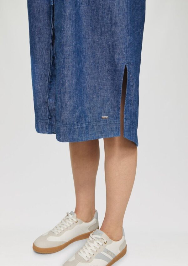 Relaxed-Fit-Midikleid mit Eingrifftaschen und Raff-Details