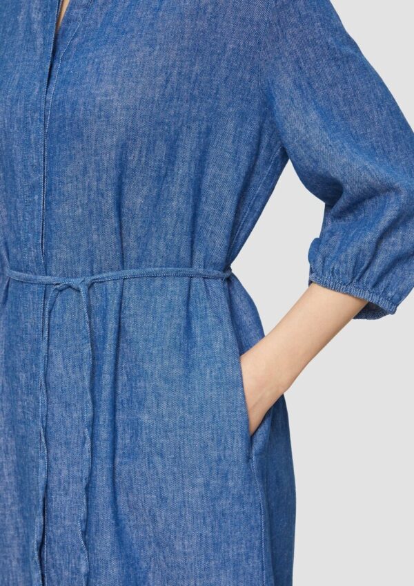 Relaxed-Fit-Midikleid mit Eingrifftaschen und Raff-Details