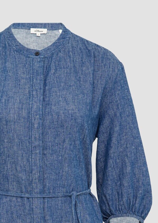 Relaxed-Fit-Midikleid mit Eingrifftaschen und Raff-Details