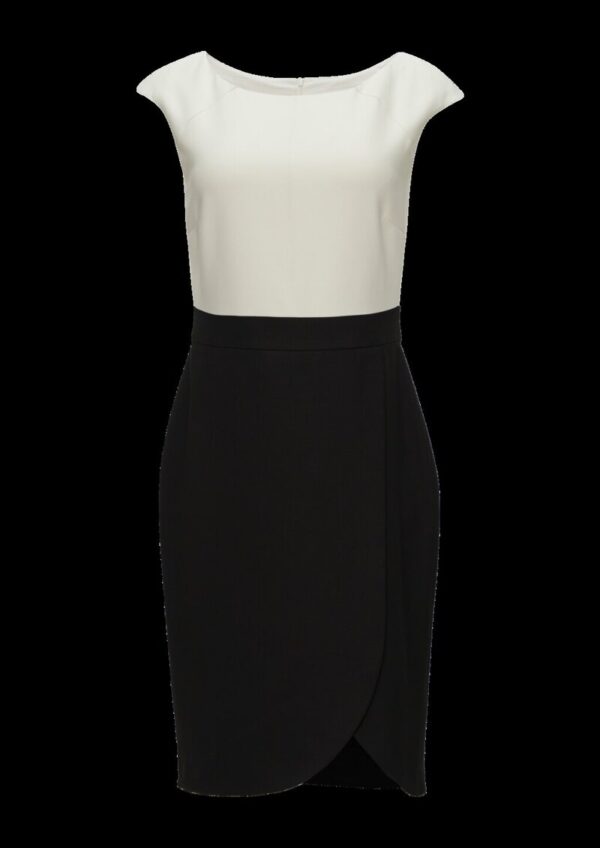 Ärmelloses Etuikleid aus Viskosemix