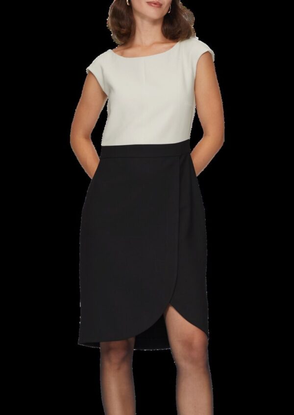 Ärmelloses Etuikleid aus Viskosemix