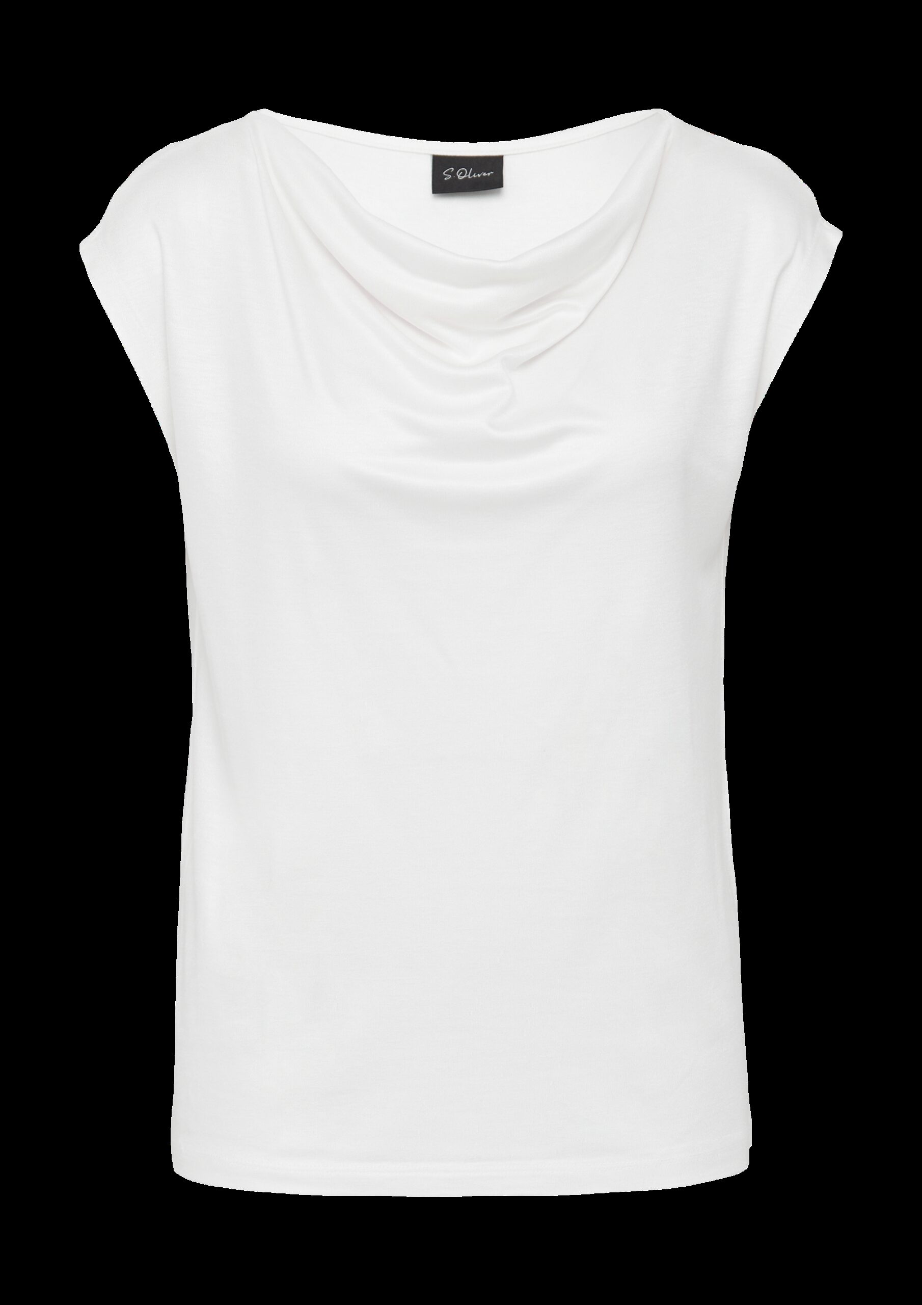 Viskoseshirt aus Interlock-Jersey mit Wasserfall-Ausschnitt