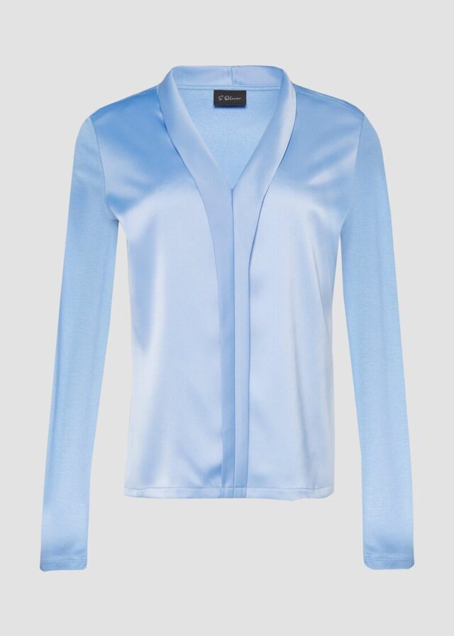 Satin-Blusenshirt mit Blende