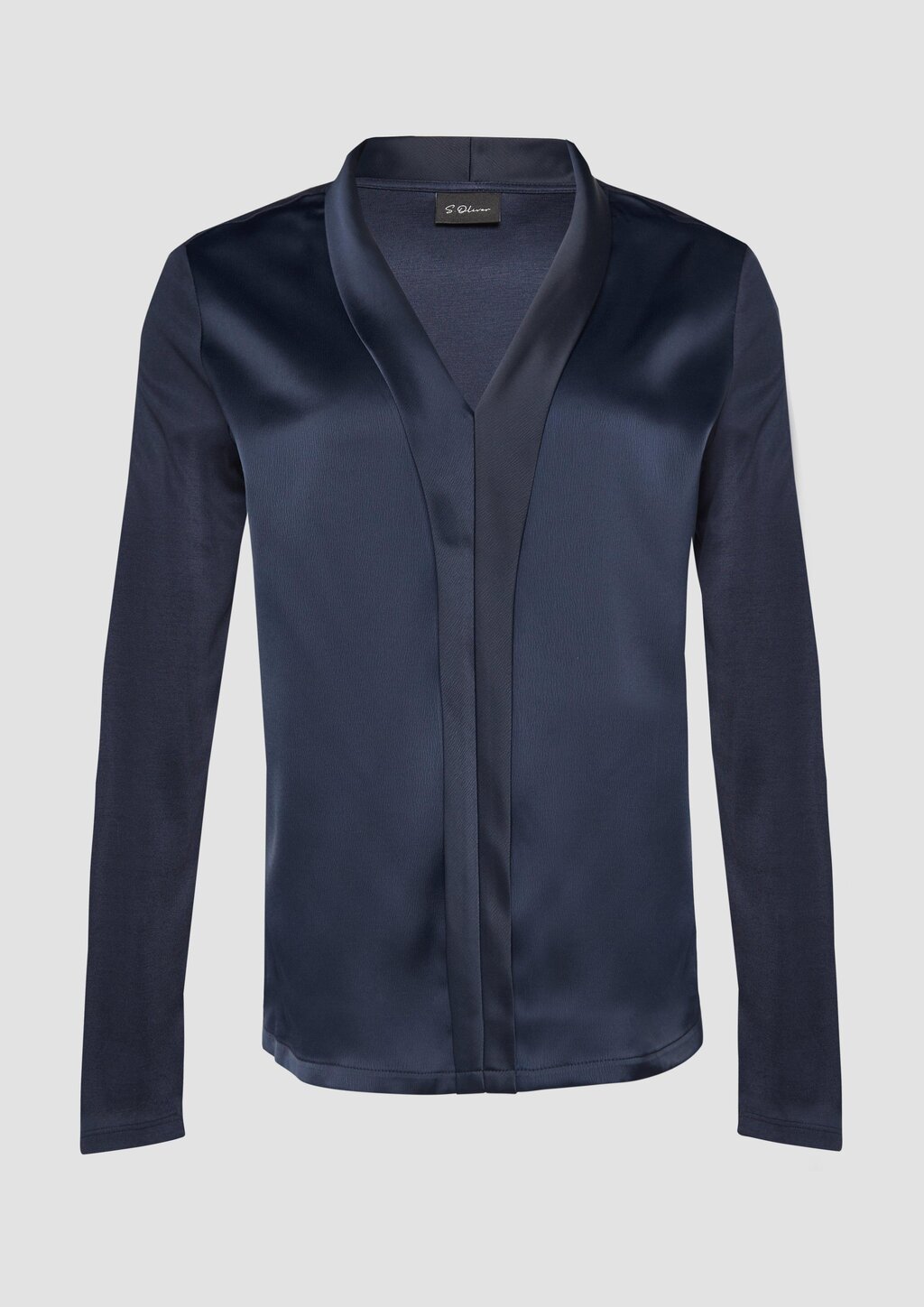 Satin-Blusenshirt mit Blende