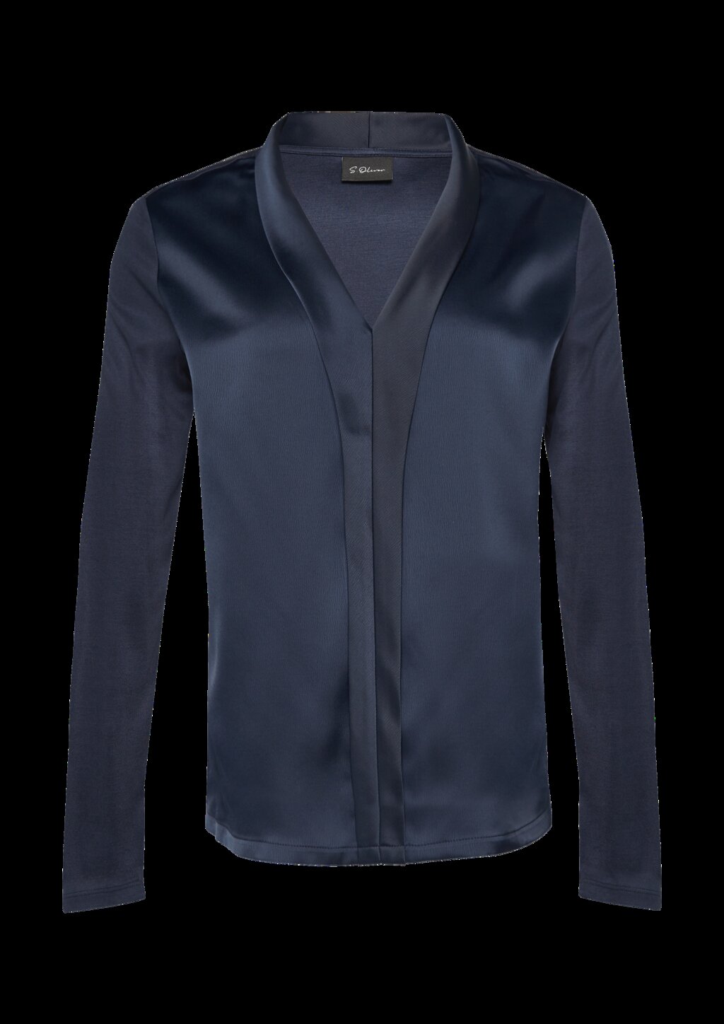 Satin-Blusenshirt mit Blende