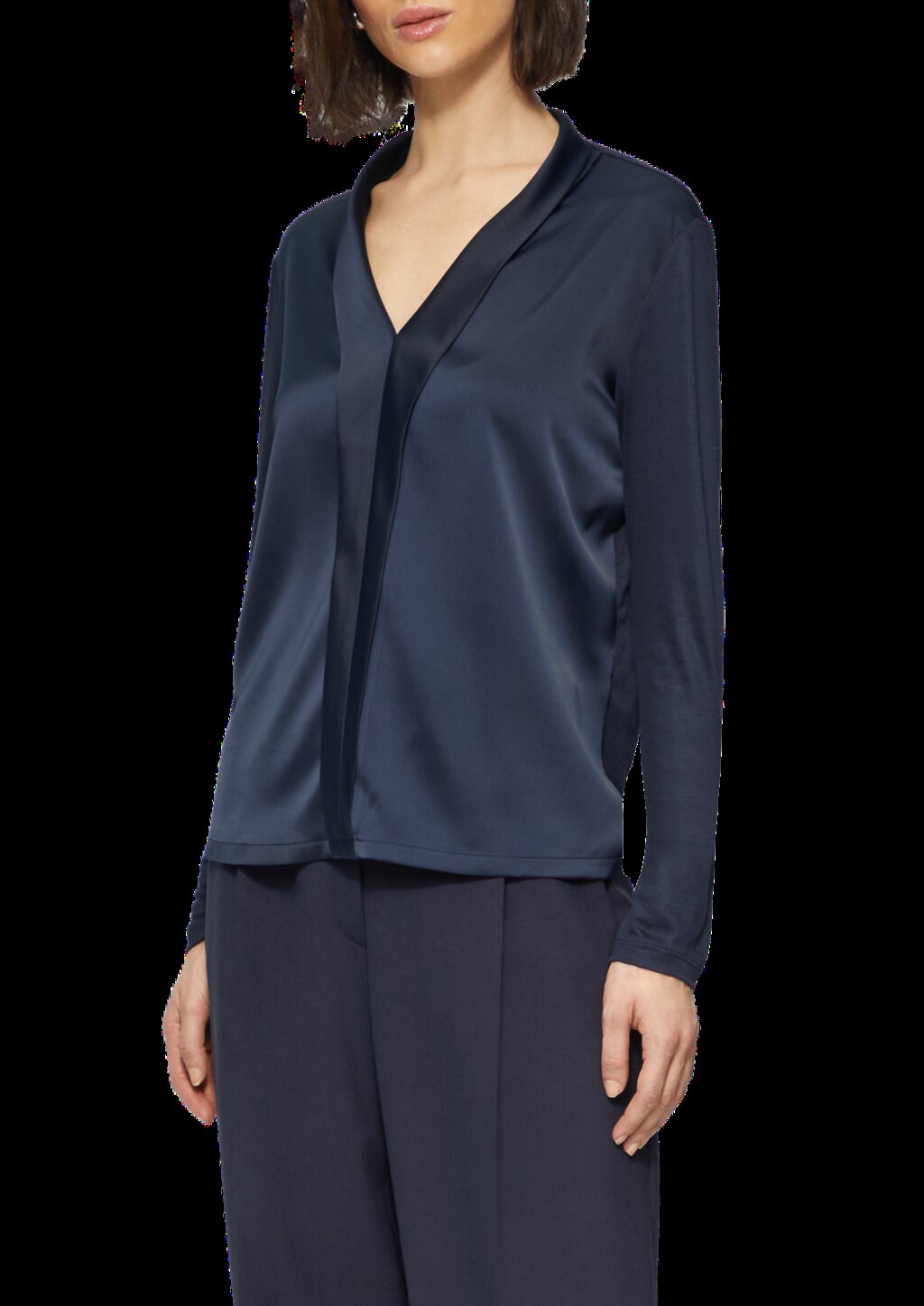 Satin-Blusenshirt mit Blende