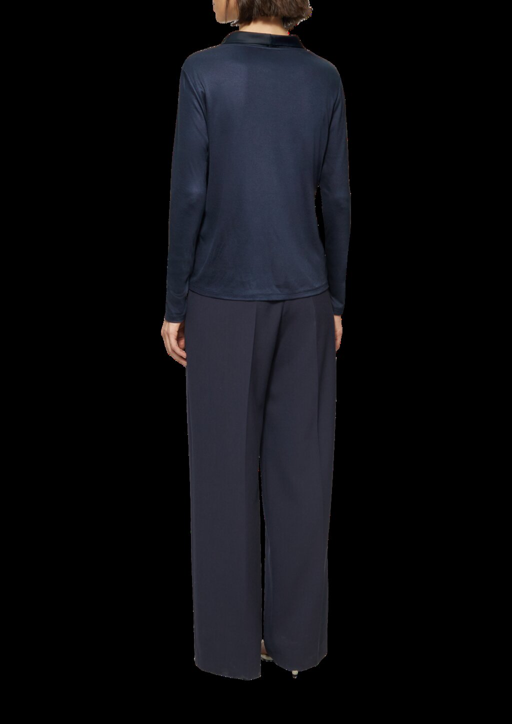 Satin-Blusenshirt mit Blende