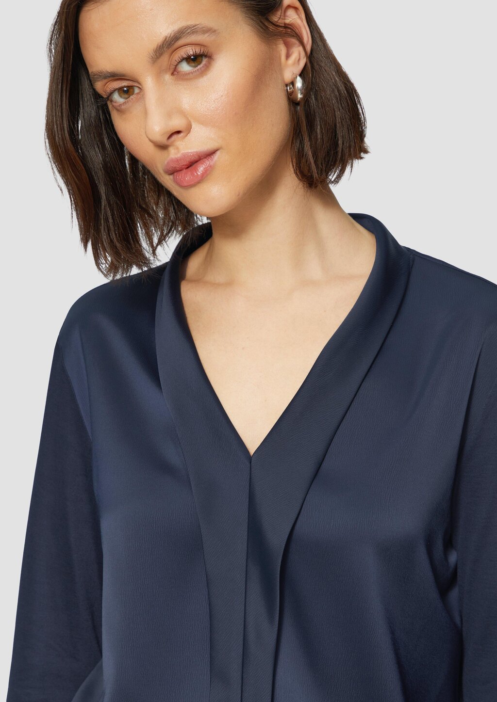 Satin-Blusenshirt mit Blende