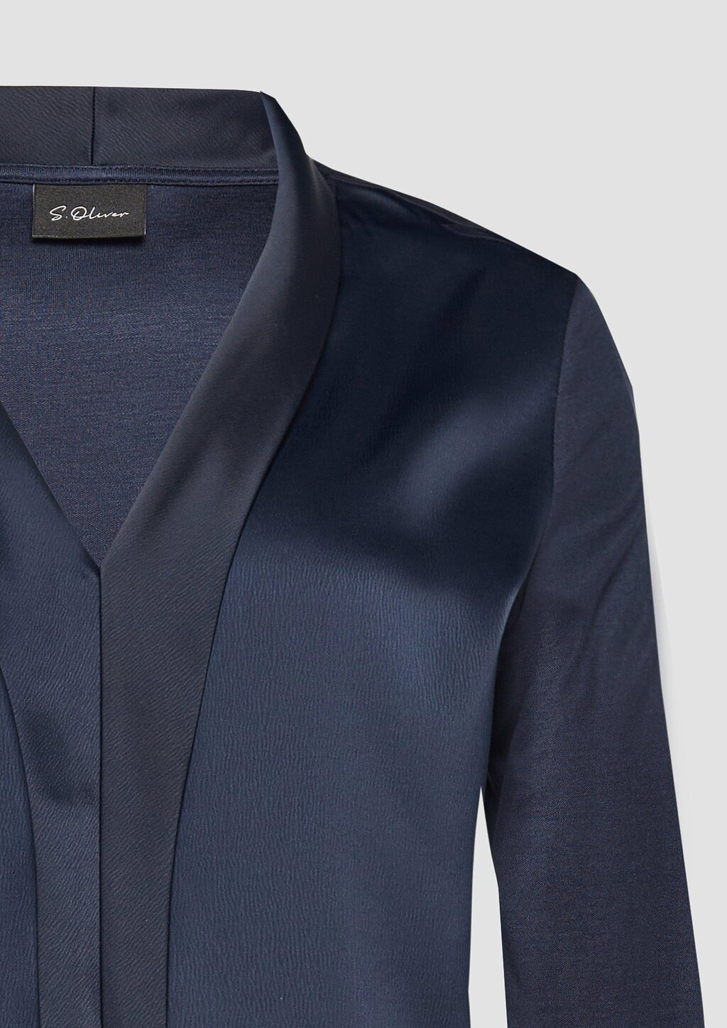 Satin-Blusenshirt mit Blende