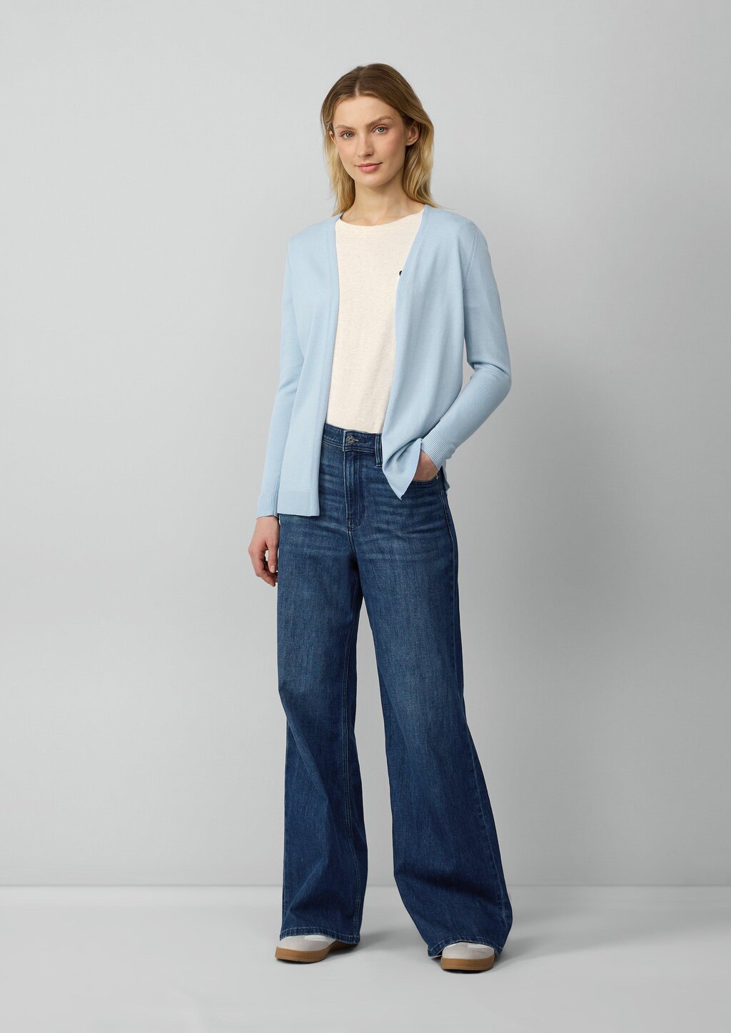 Cardigan aus Viskose-Baumwollmix