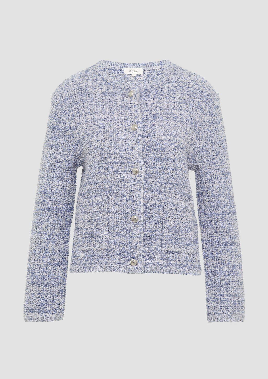 Strukturierte Strickjacke in Melange-Optik