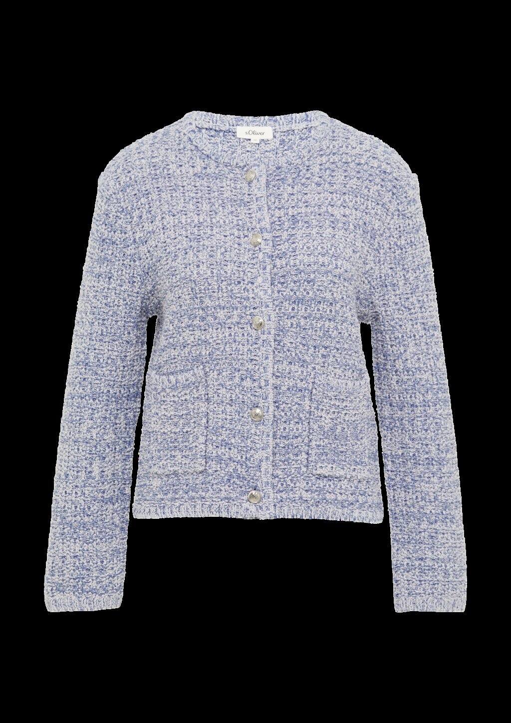 Strukturierte Strickjacke in Melange-Optik