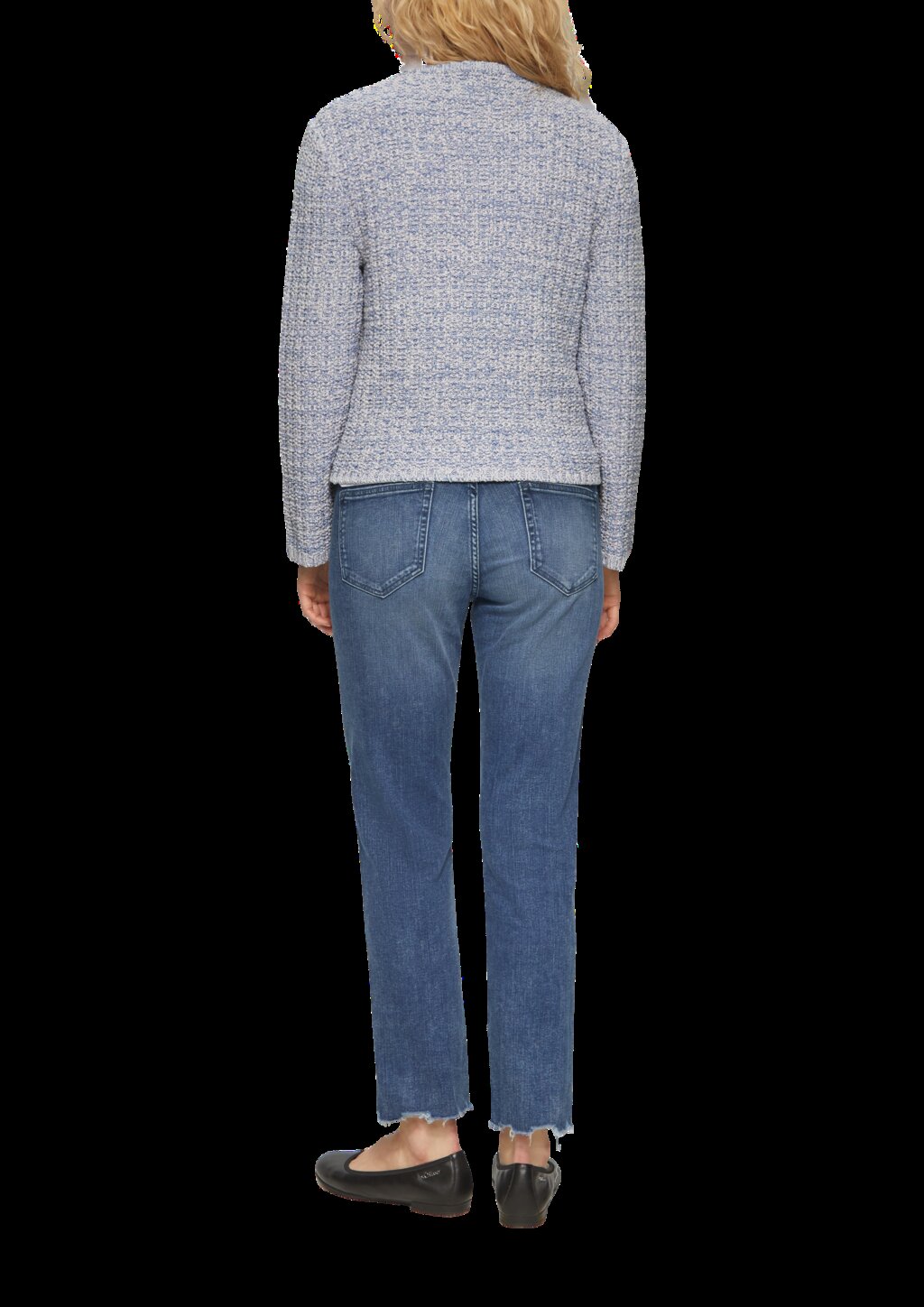 Strukturierte Strickjacke in Melange-Optik