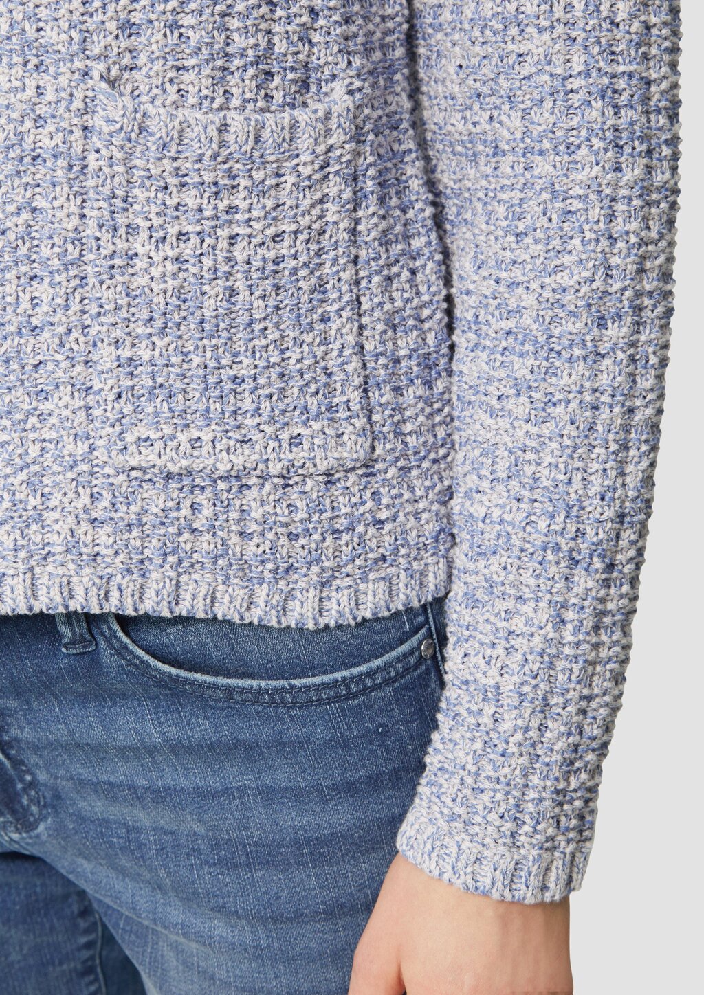 Strukturierte Strickjacke in Melange-Optik