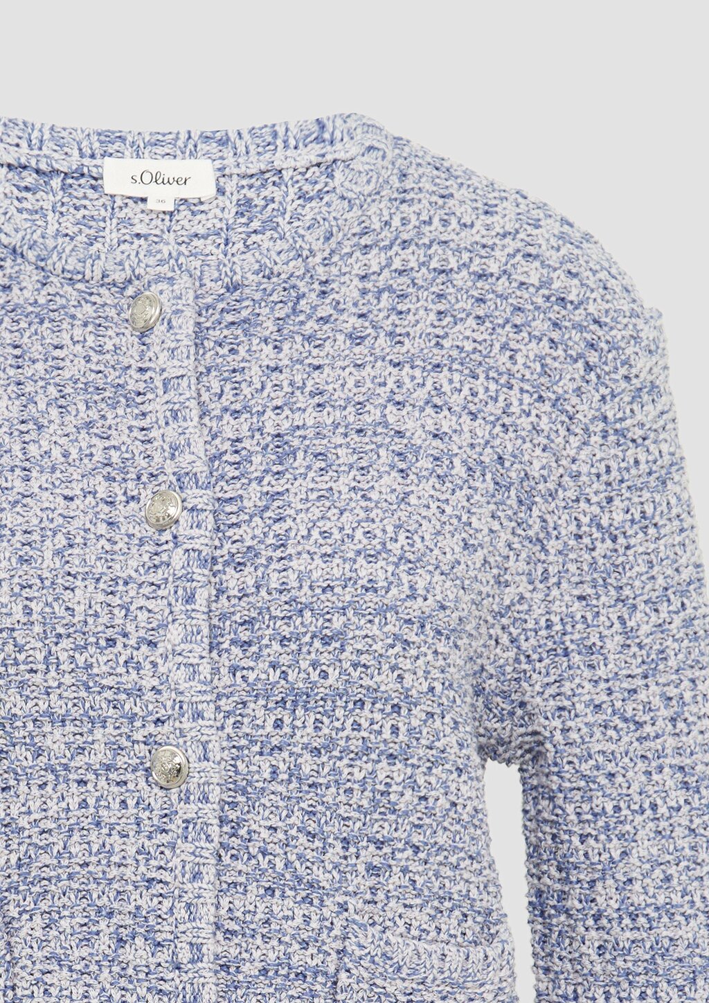 Strukturierte Strickjacke in Melange-Optik