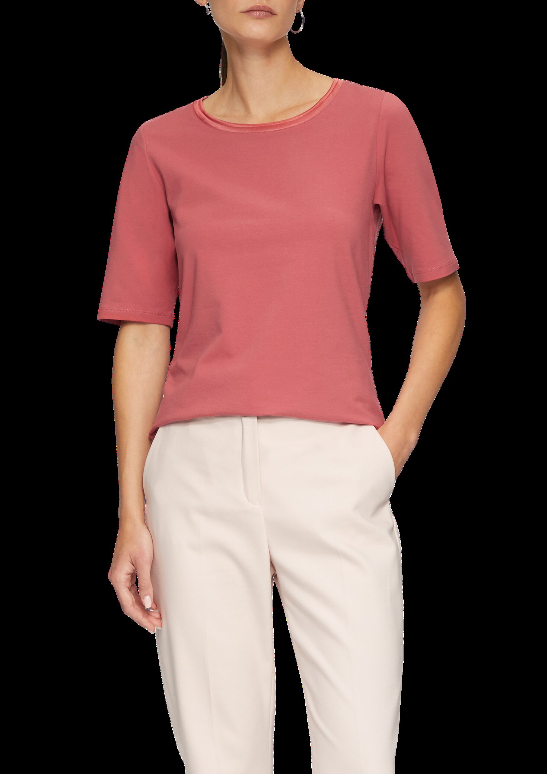 T-Shirt aus Baumwollmix mit Doublelayer-Detail