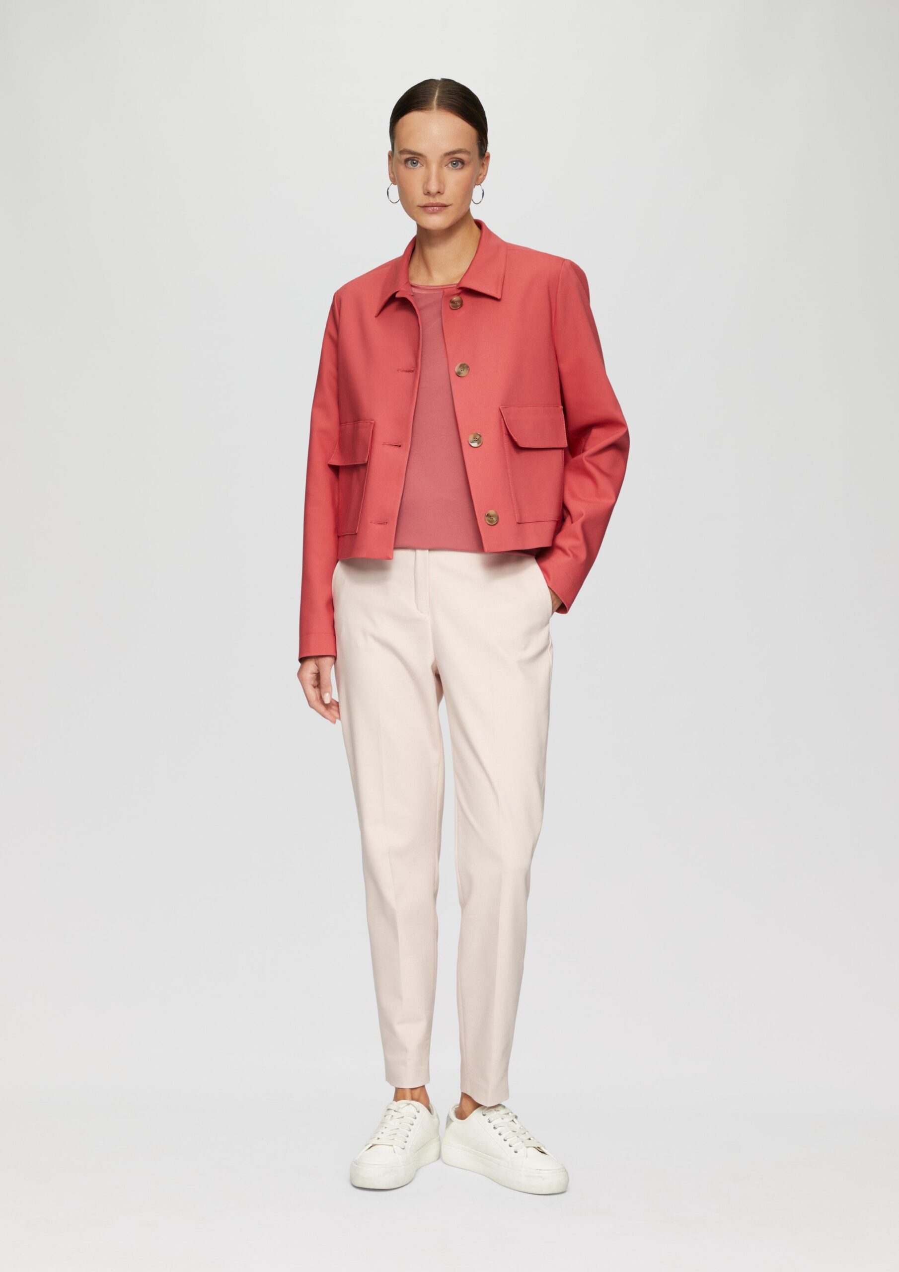 T-Shirt aus Baumwollmix mit Doublelayer-Detail