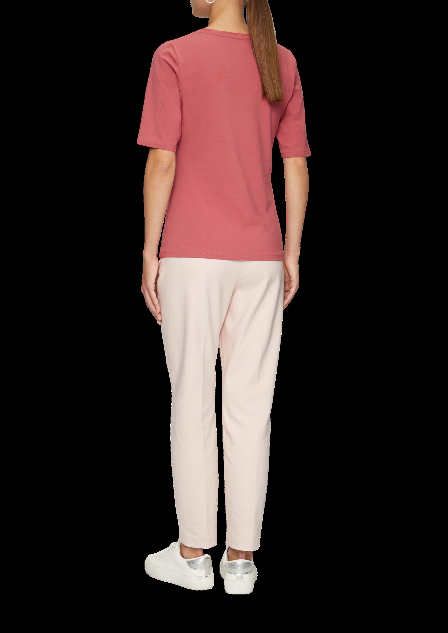 T-Shirt aus Baumwollmix mit Doublelayer-Detail