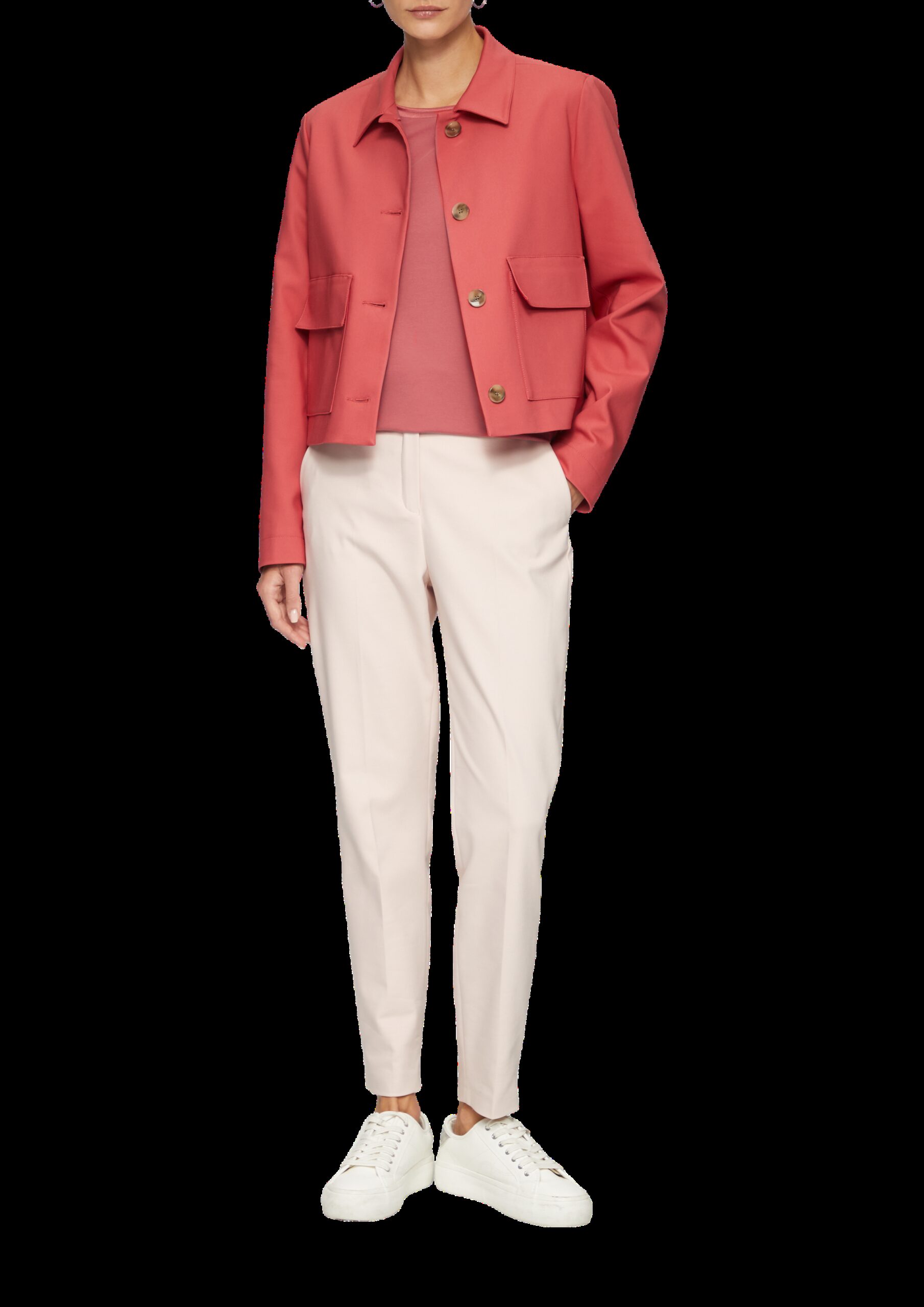 T-Shirt aus Baumwollmix mit Doublelayer-Detail