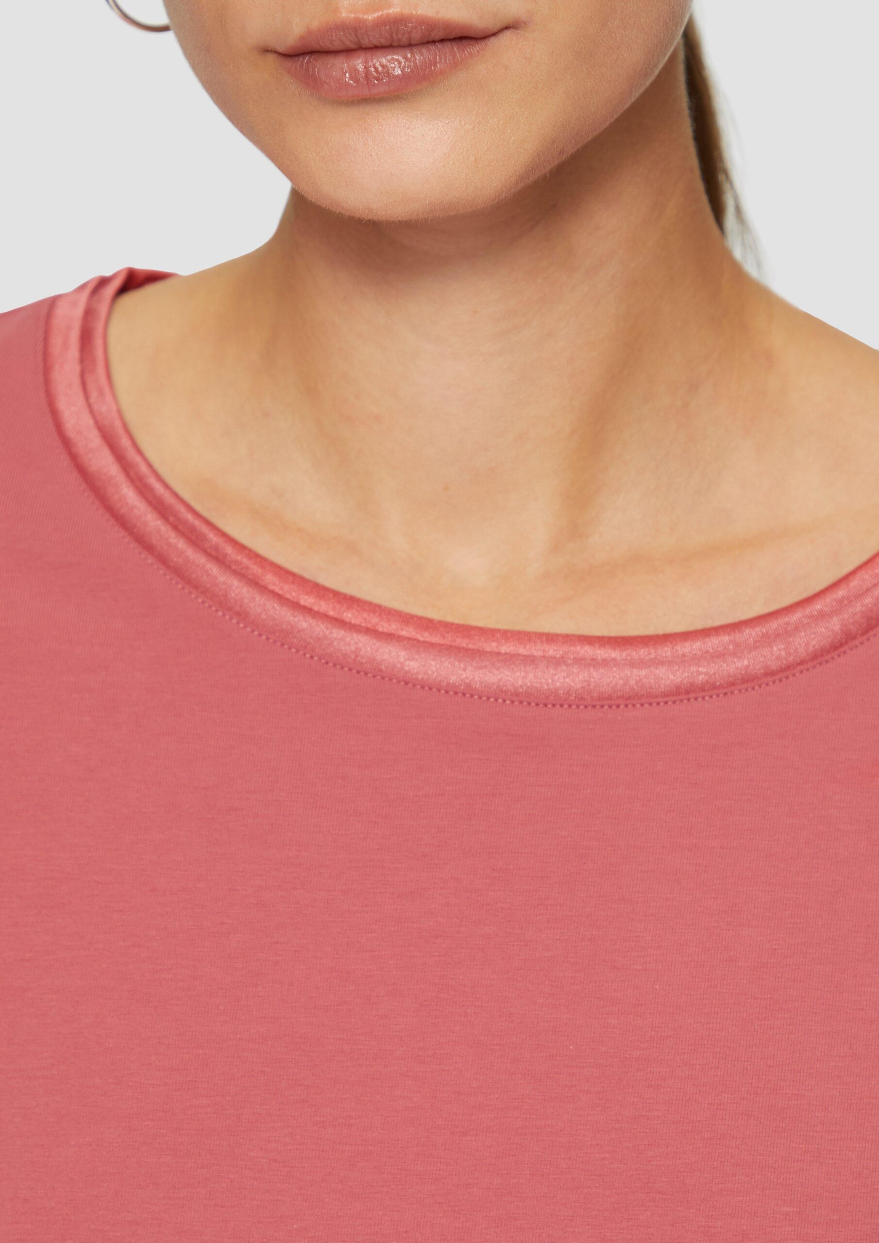 T-Shirt aus Baumwollmix mit Doublelayer-Detail