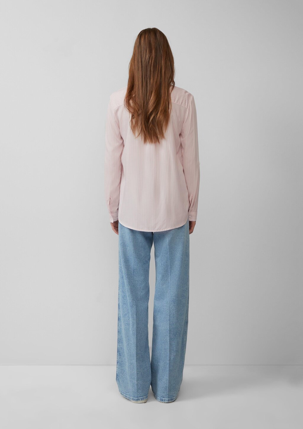 Streifenbluse mit aufgesetzten Taschen