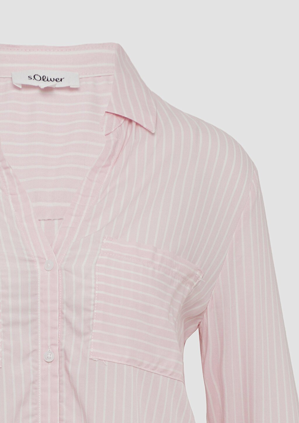 Streifenbluse mit aufgesetzten Taschen