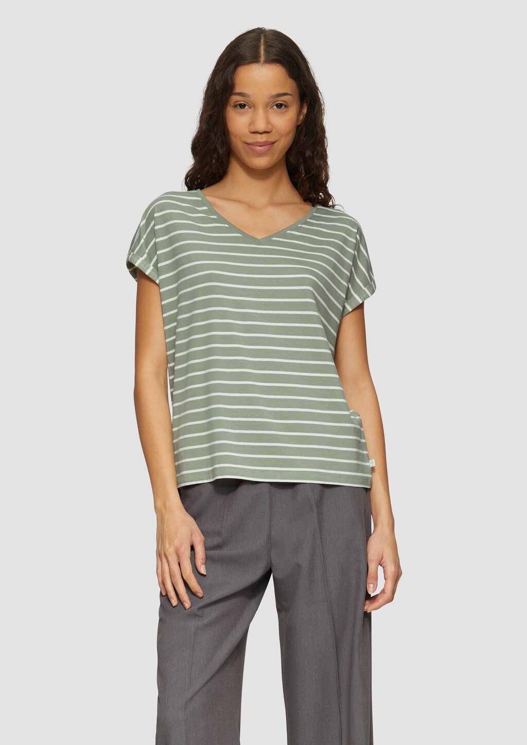 T-Shirt aus Modalmix mit Ringelmuster