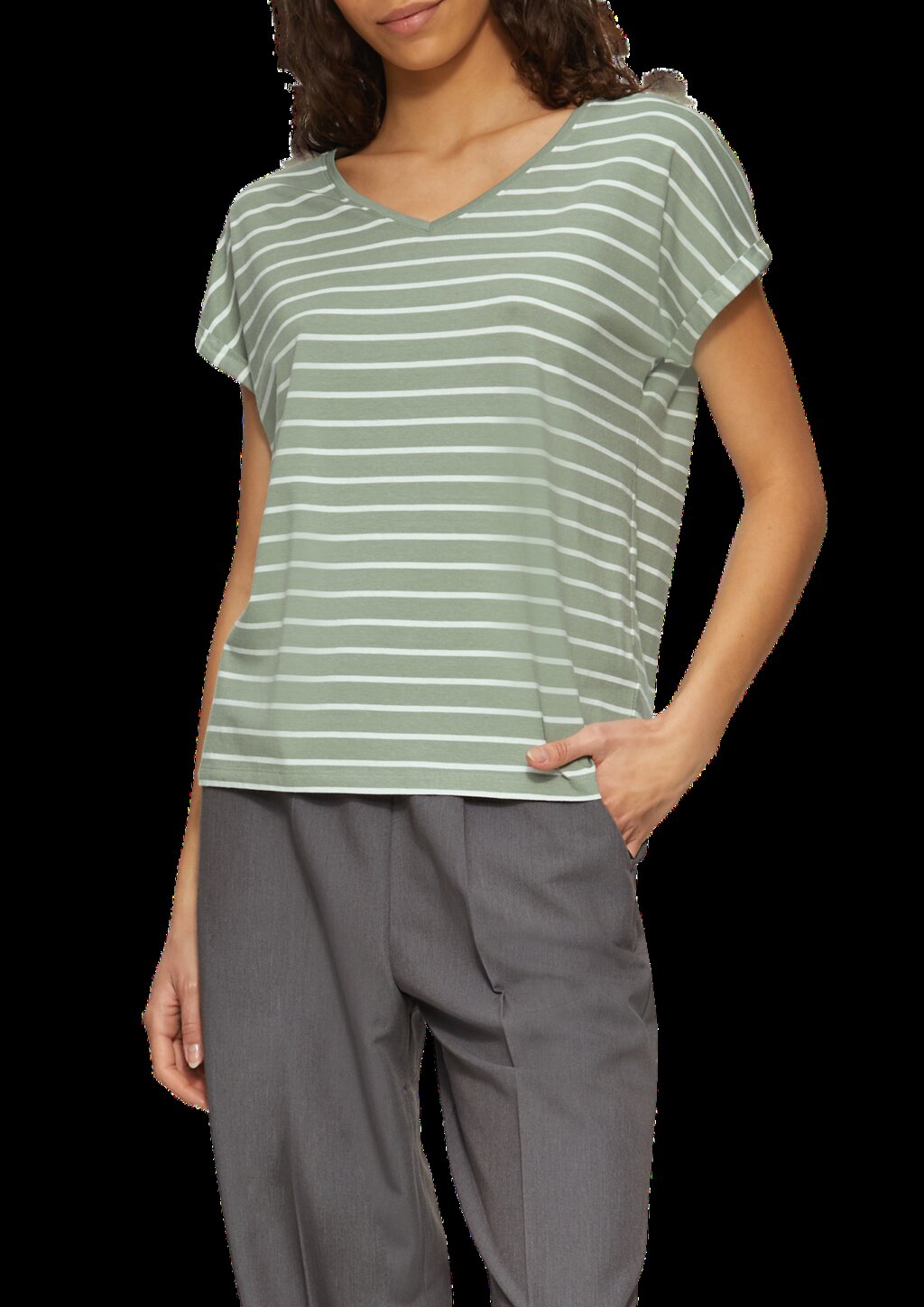 T-Shirt aus Modalmix mit Ringelmuster