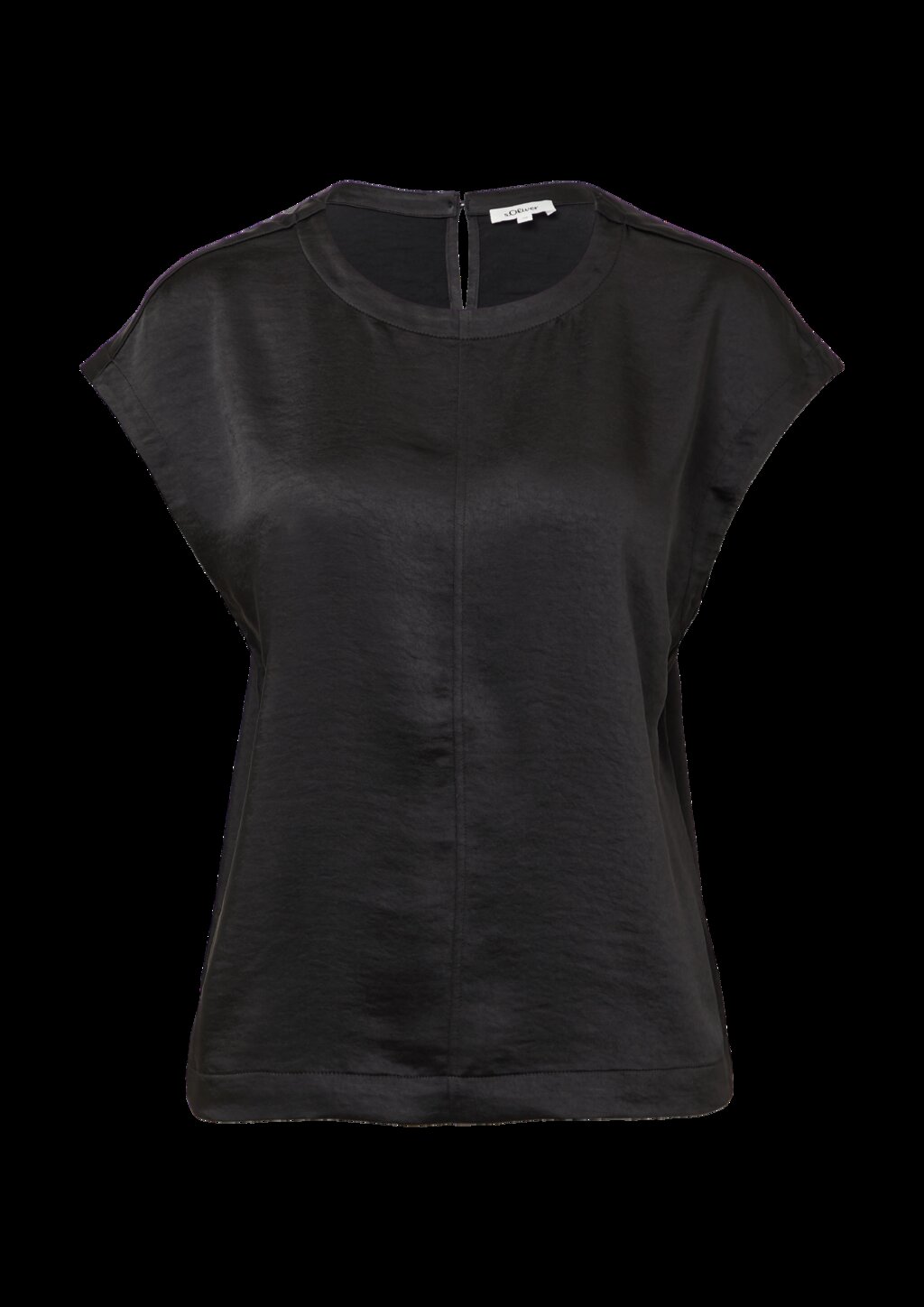 Satinshirt mit überschnittenen Schultern