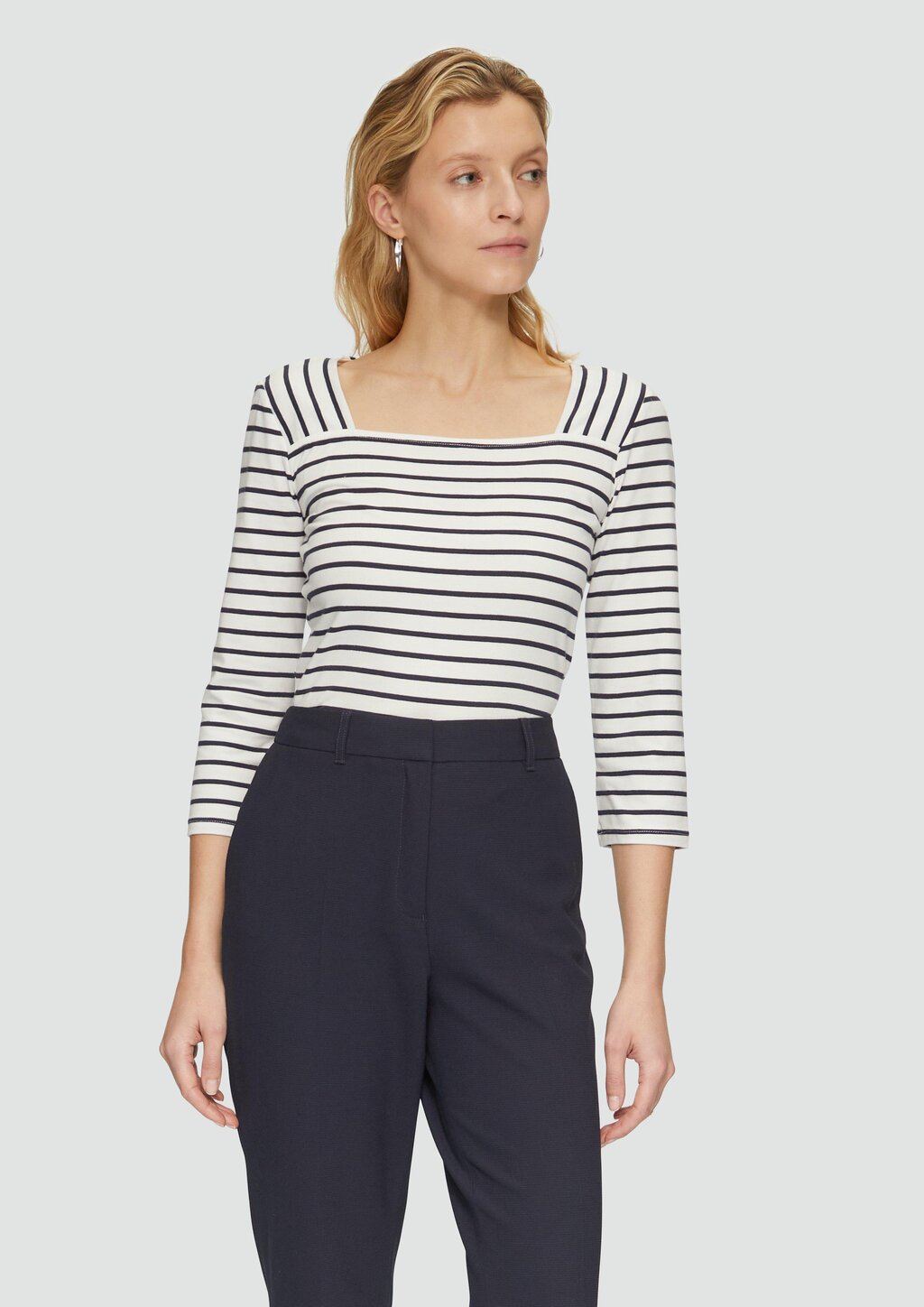 Streifenshirt mit Karree-Ausschnitt