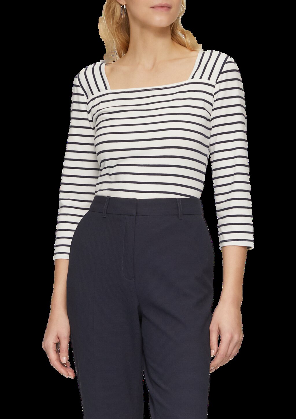 Streifenshirt mit Karree-Ausschnitt