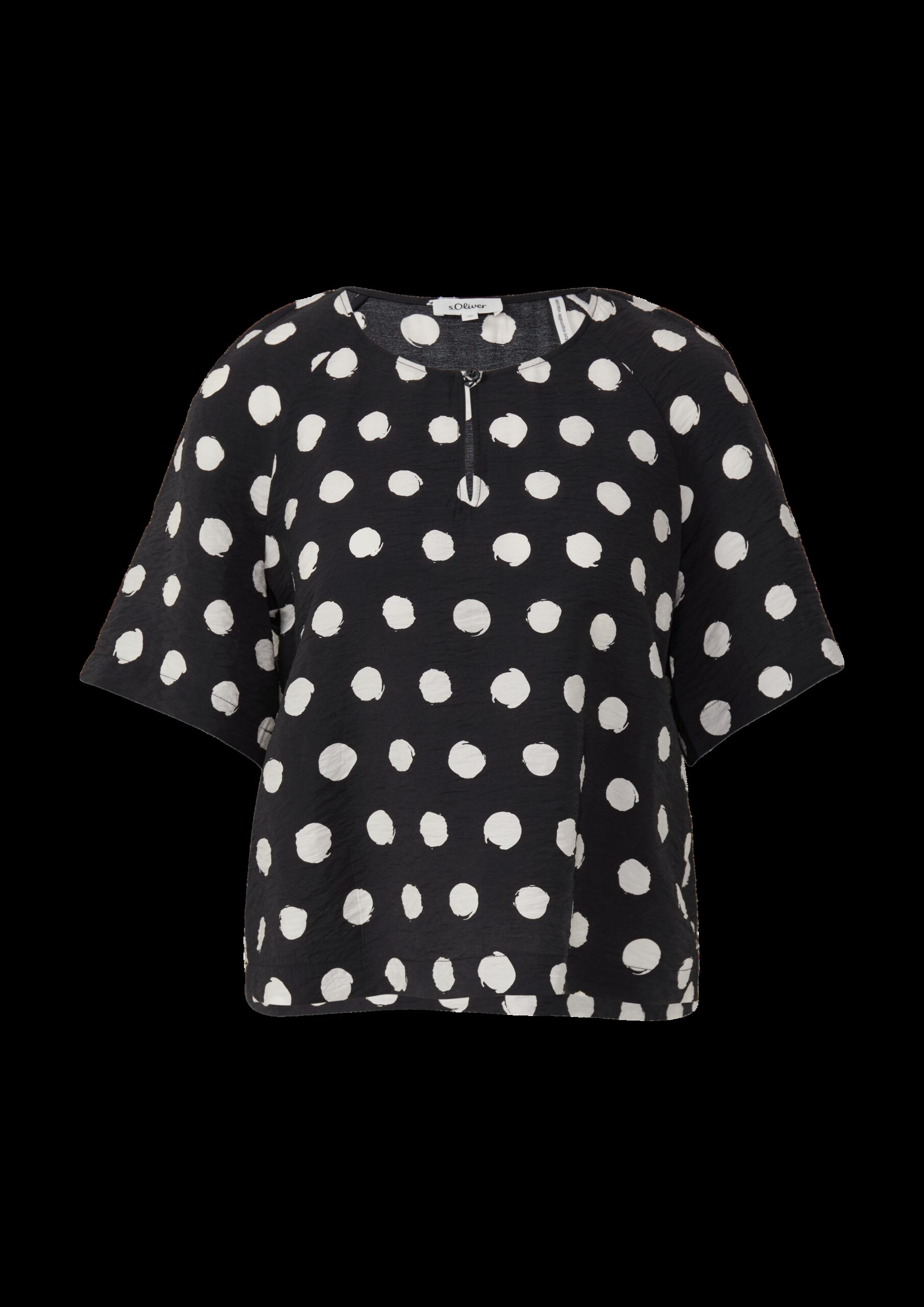 Verkürzte Bluse aus strukturiertem Viskosemix