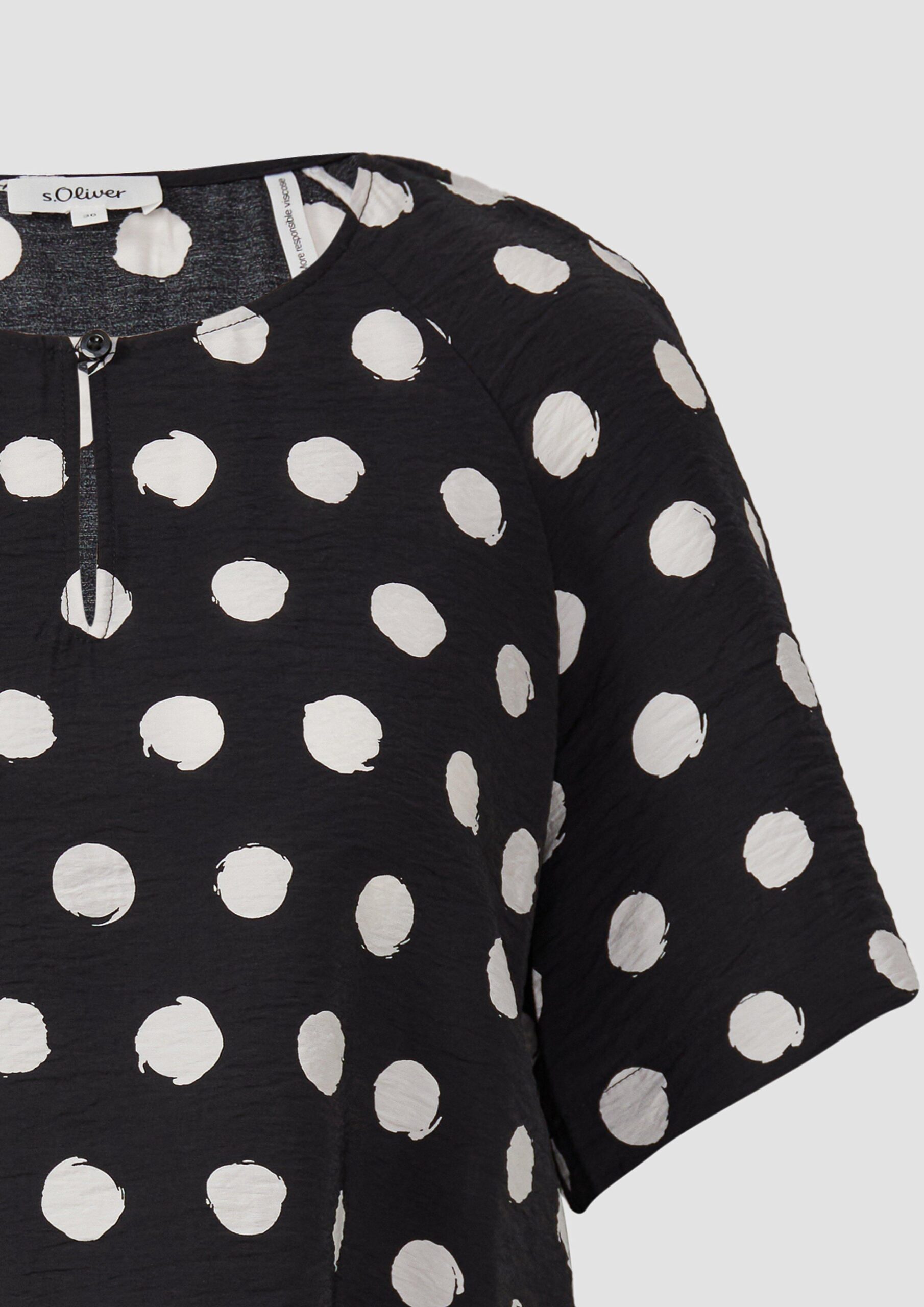 Verkürzte Bluse aus strukturiertem Viskosemix