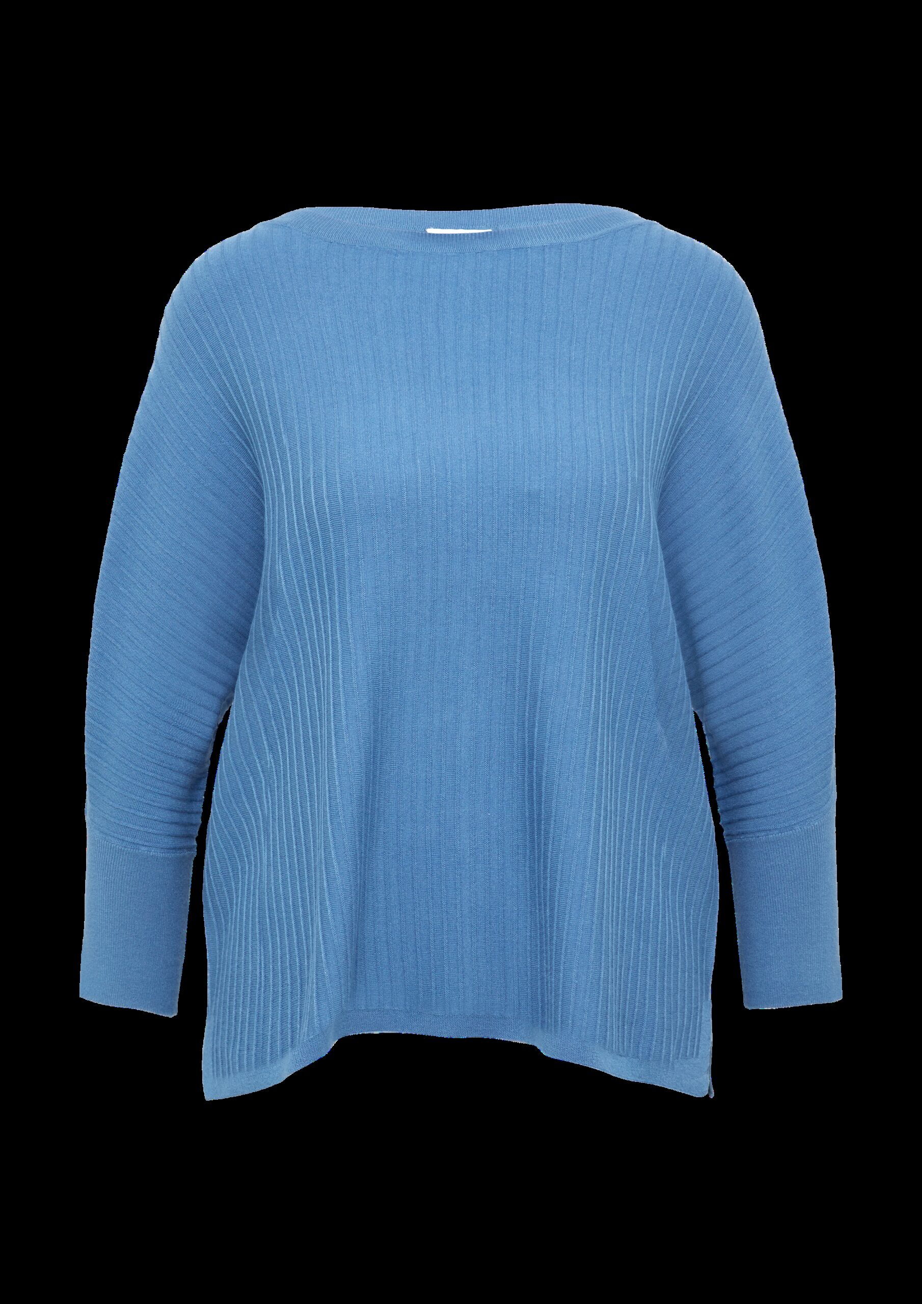 Weicher Pullover mit Struktur und 3/4-Fledermausärmeln