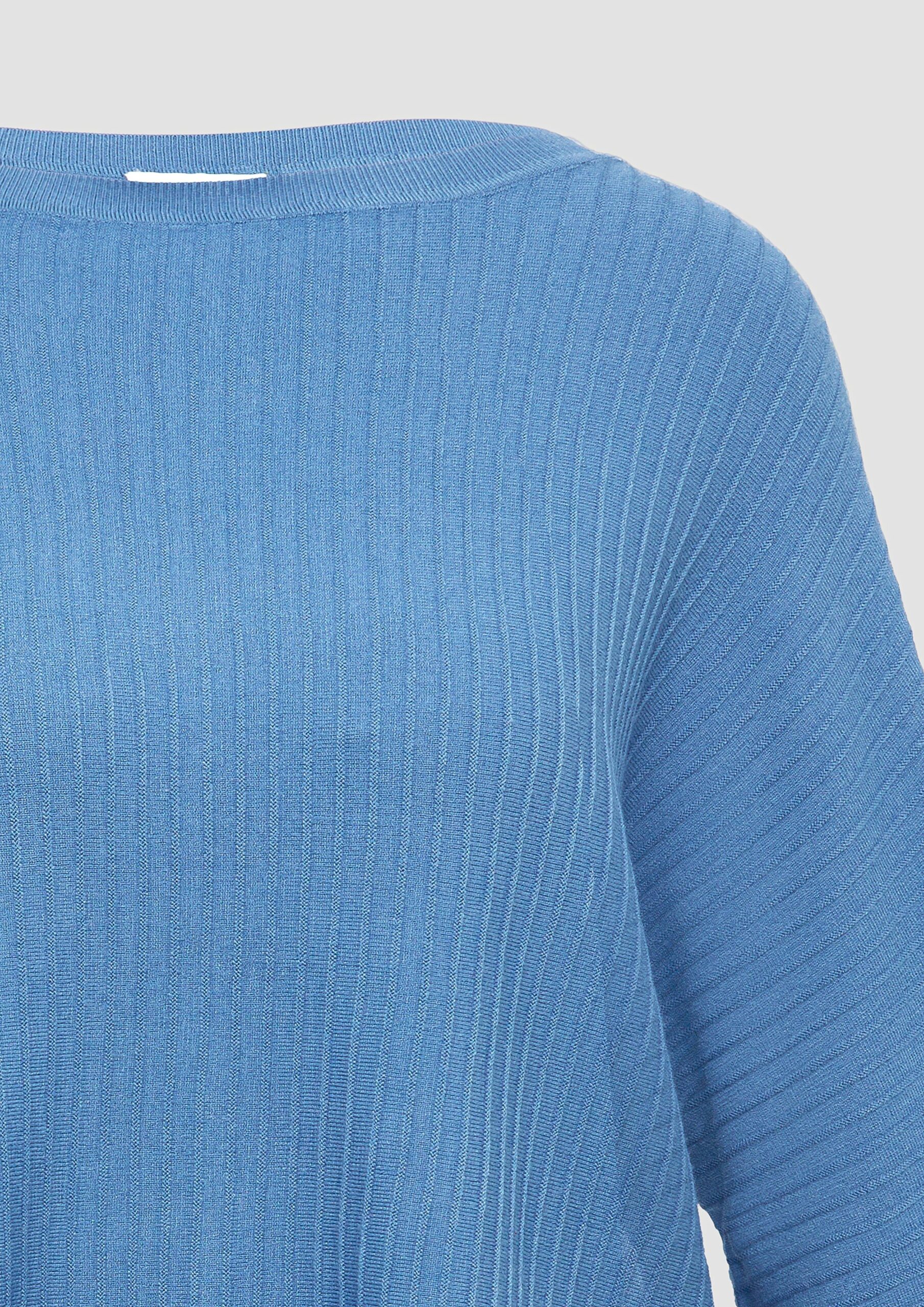 Weicher Pullover mit Struktur und 3/4-Fledermausärmeln