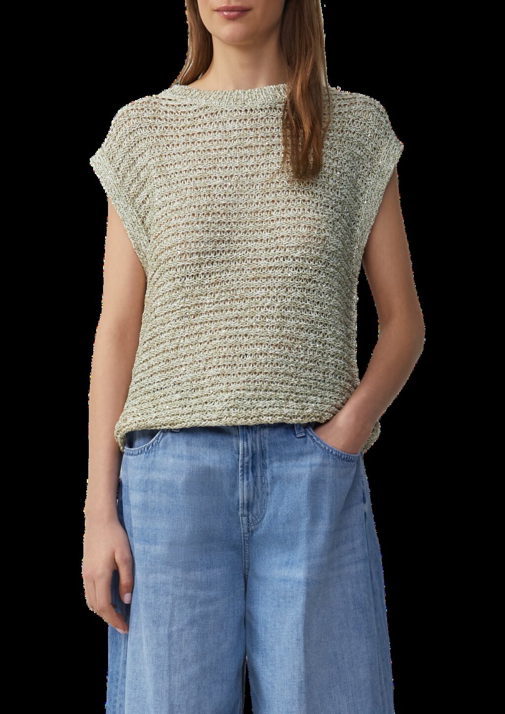 Relaxed-Fit-Pullunder aus Ajourstrick