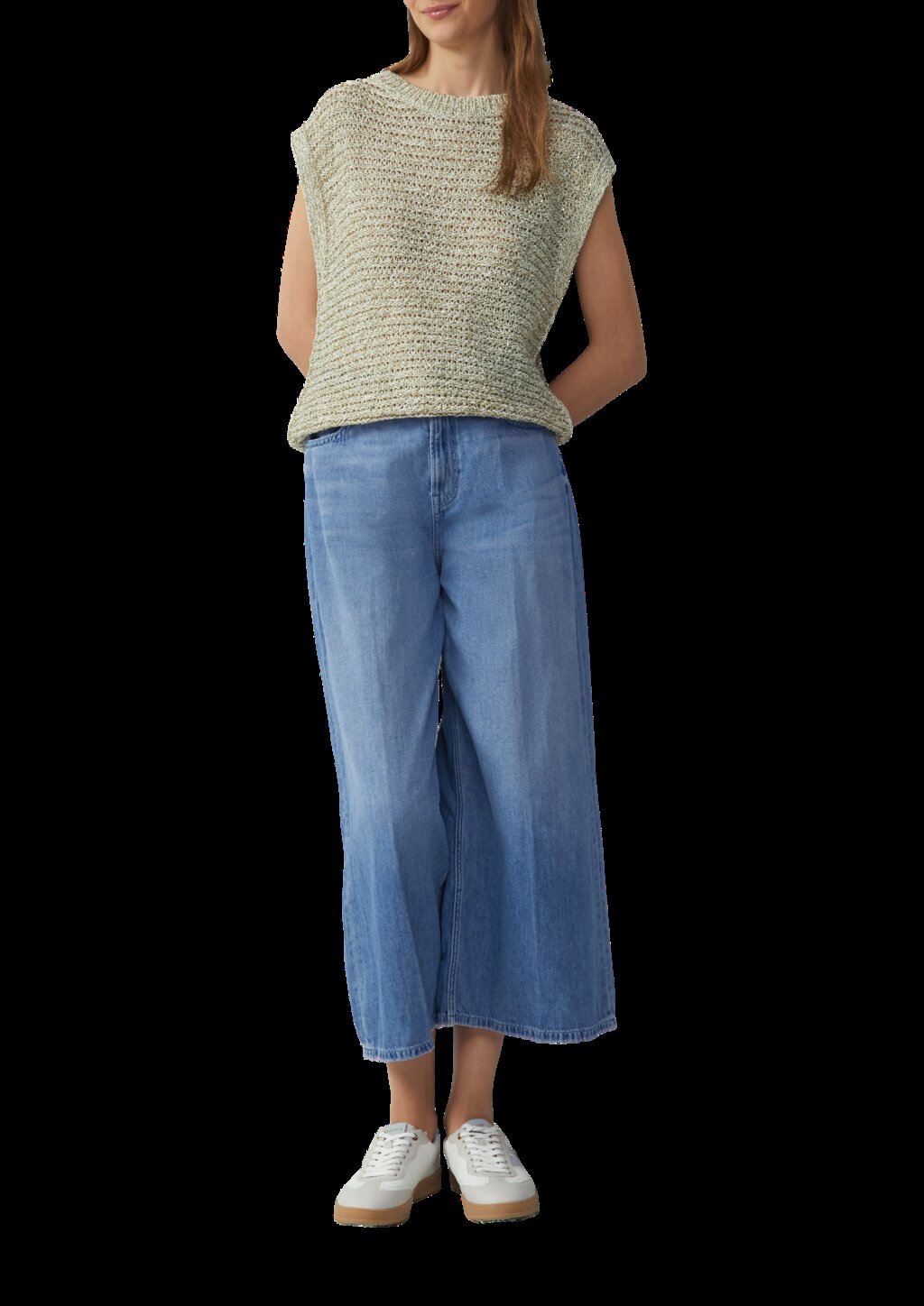 Relaxed-Fit-Pullunder aus Ajourstrick