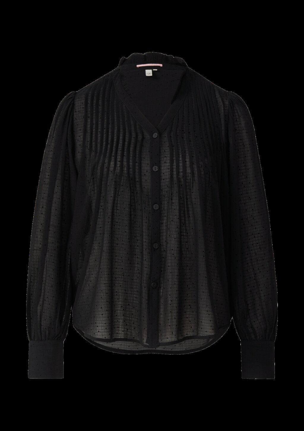 Strukturierte Chiffonbluse mit Punktemuster