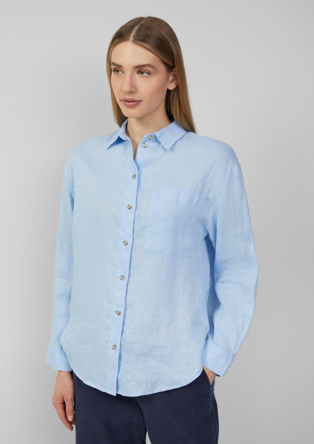 Oversize Bluse aus reinem Leinen