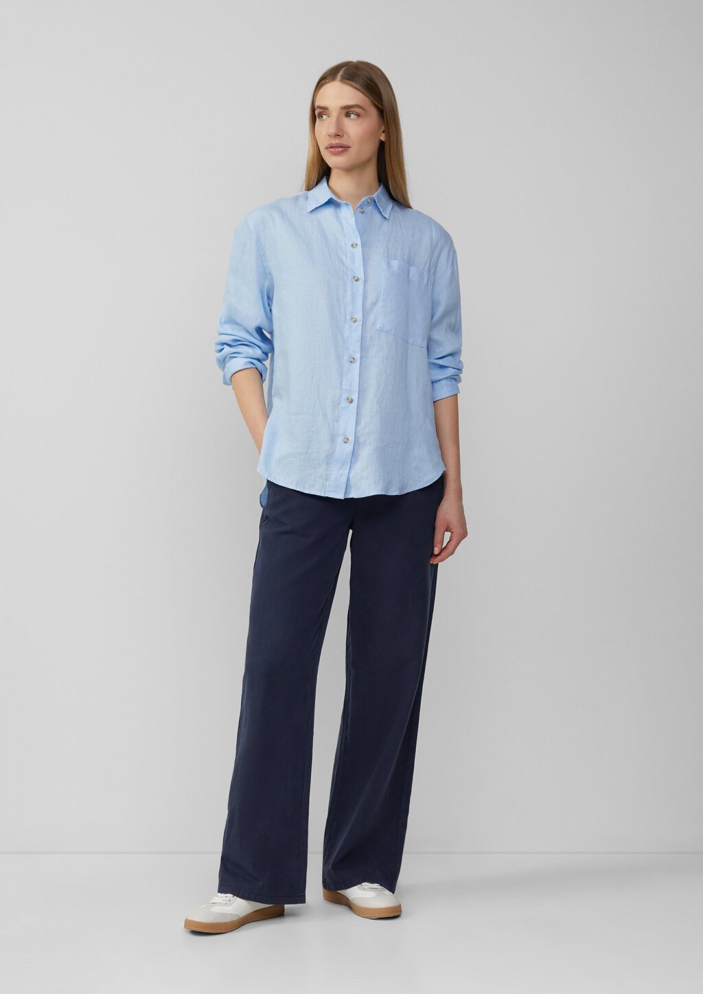 Oversize Bluse aus reinem Leinen