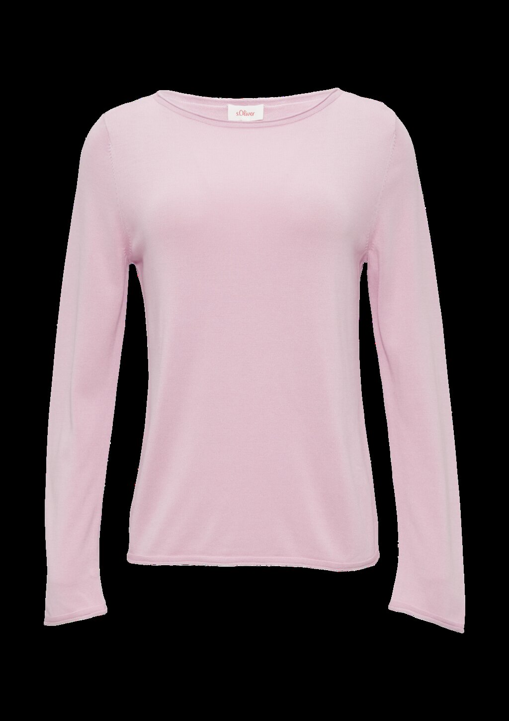 Leichter Feinstrickpullover mit Rollkante