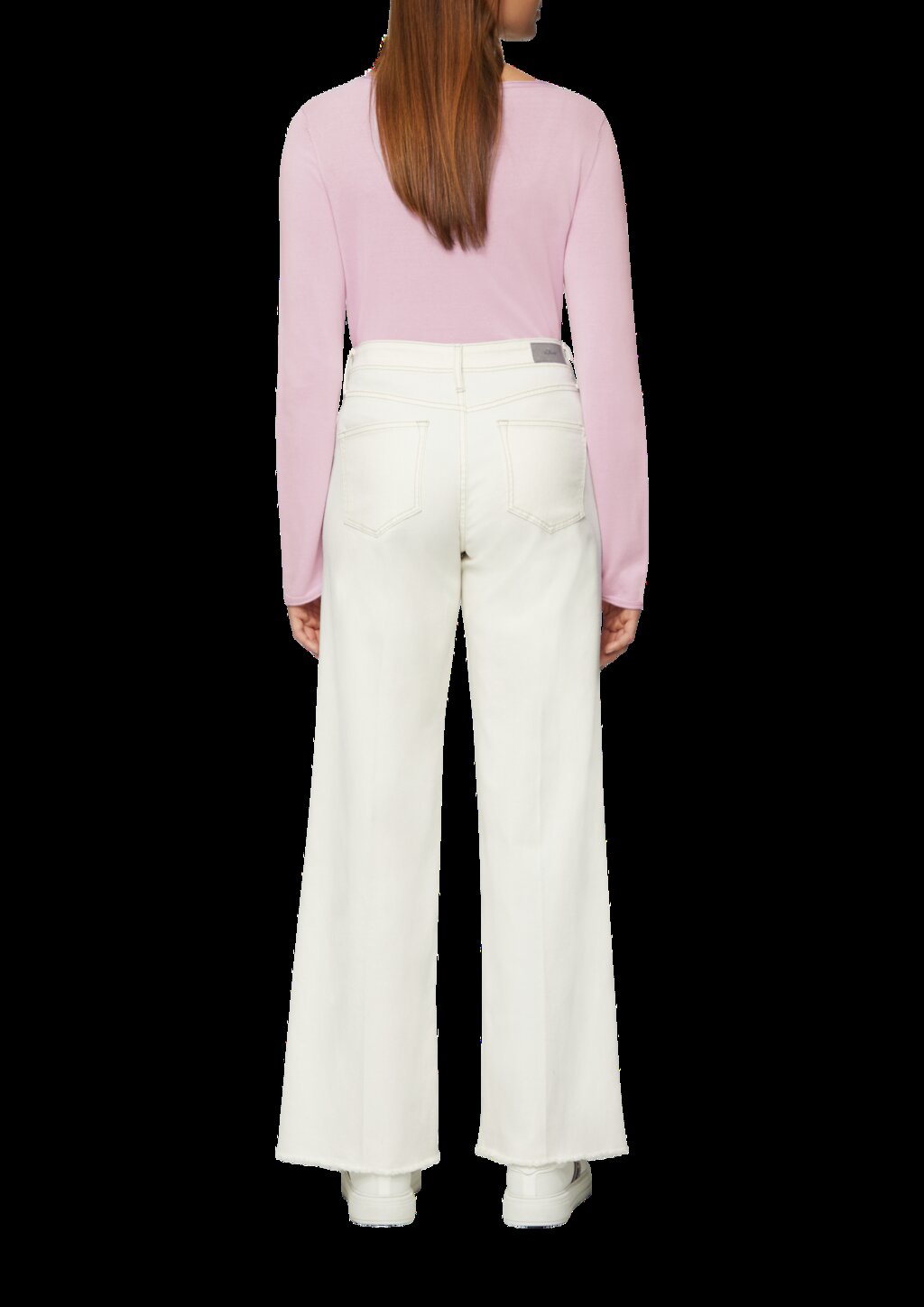 Leichter Feinstrickpullover mit Rollkante