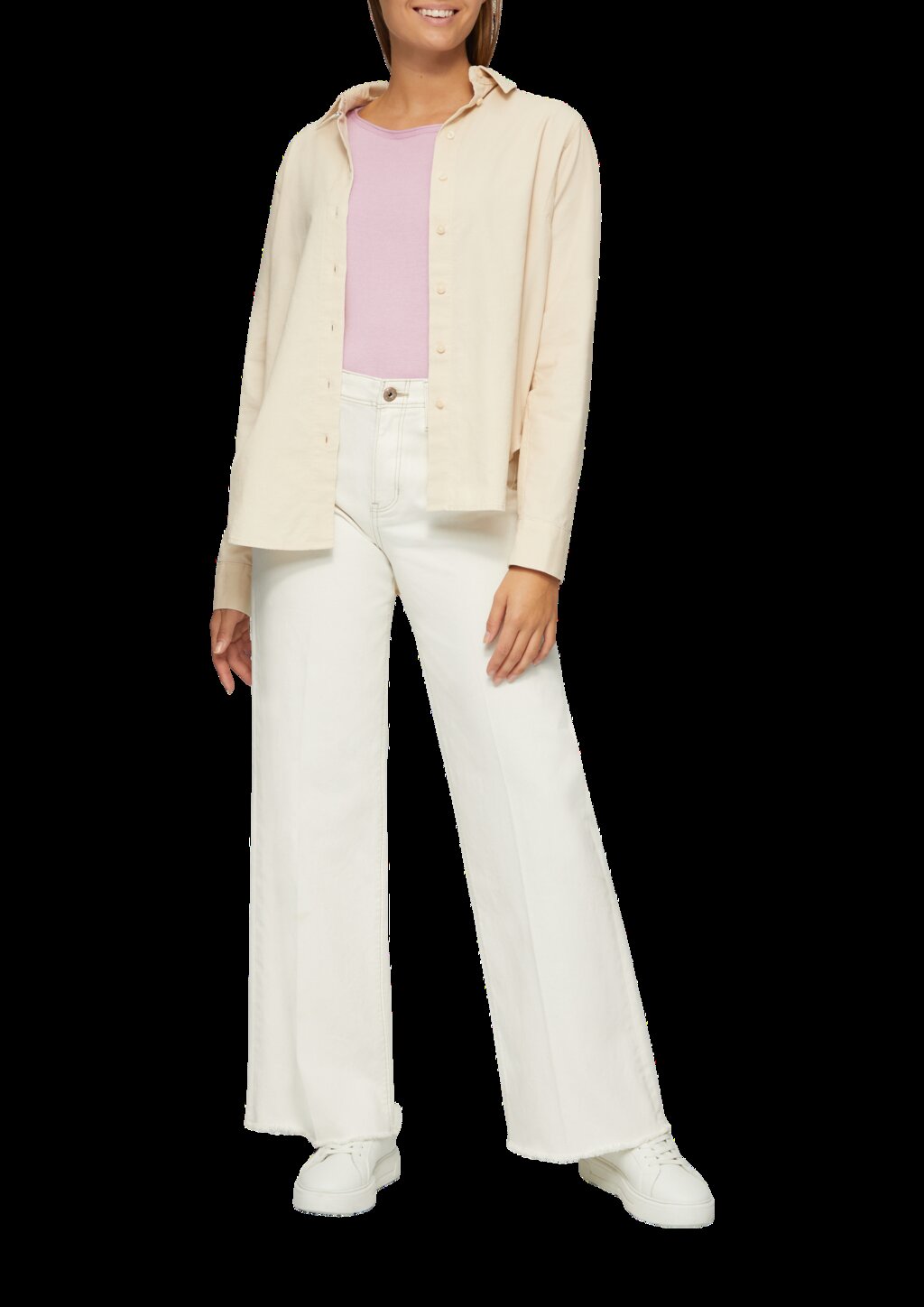 Leichter Feinstrickpullover mit Rollkante