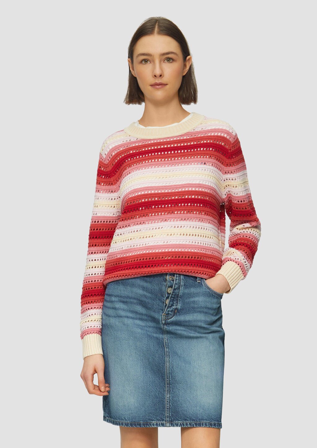 Kurzer Jeans-Rock mit Knopfdetail | 360° Denim