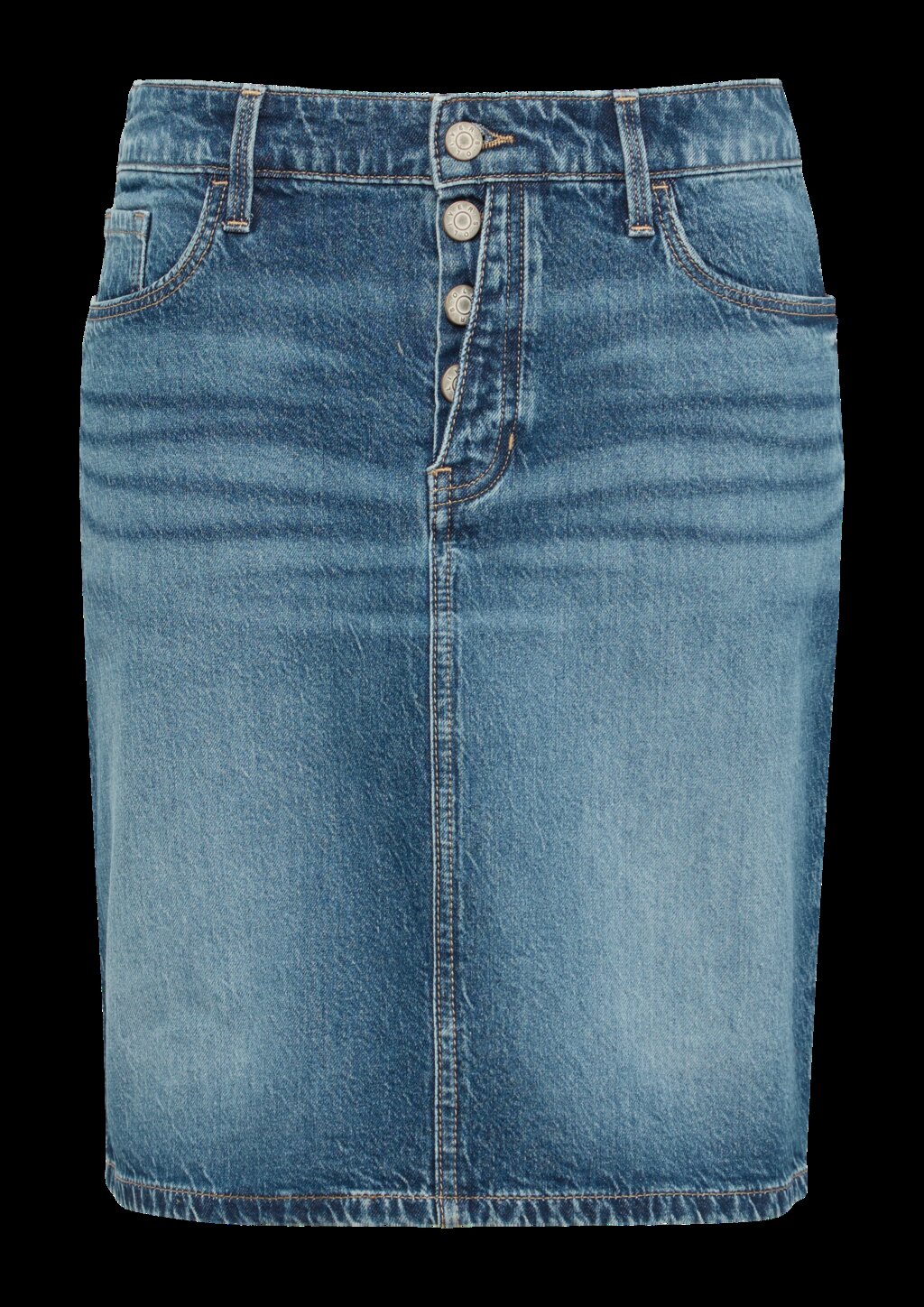 Kurzer Jeans-Rock mit Knopfdetail | 360° Denim