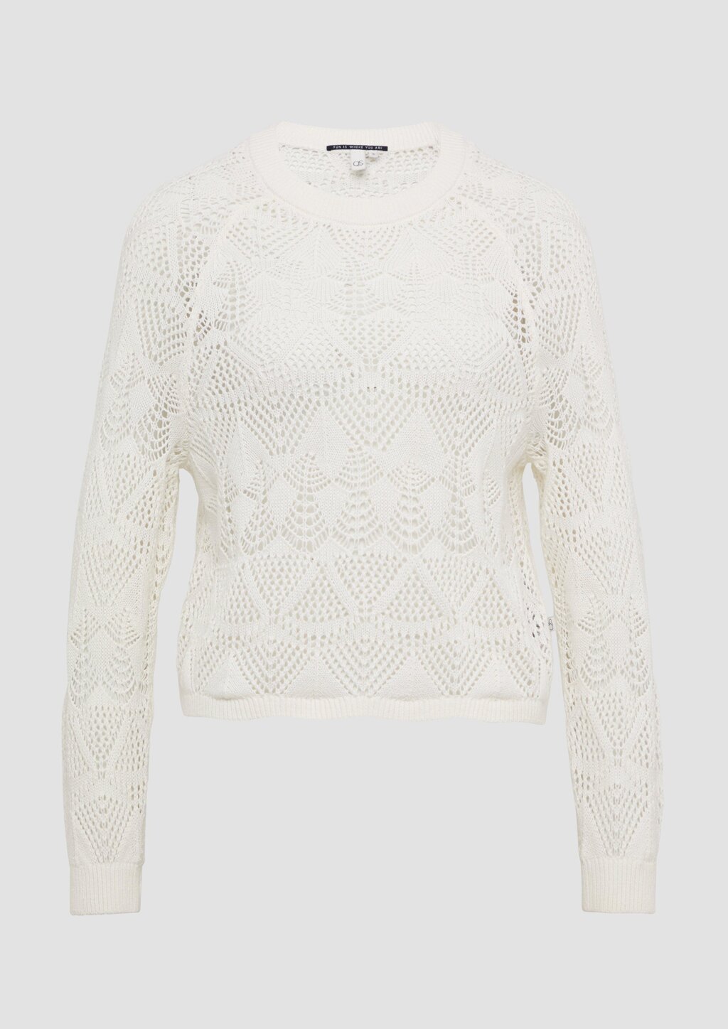 Baumwollpullover mit Ajourmuster