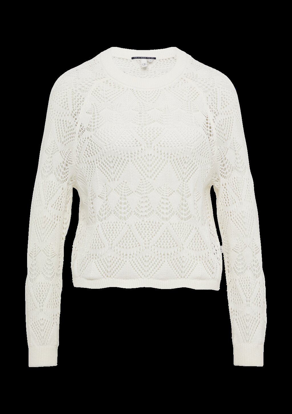 Baumwollpullover mit Ajourmuster